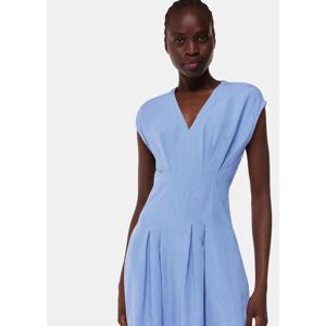 Whistles Blue Panel Linen Blend Dress